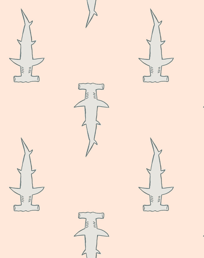 'Hammerheads' Wallpaper by Tea Collection - Peach