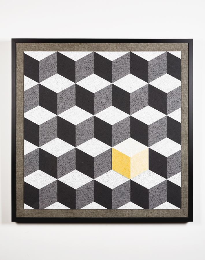 Artshoppe Iced Cubist Yellow Framed Wall Art | Art by Wallshoppe