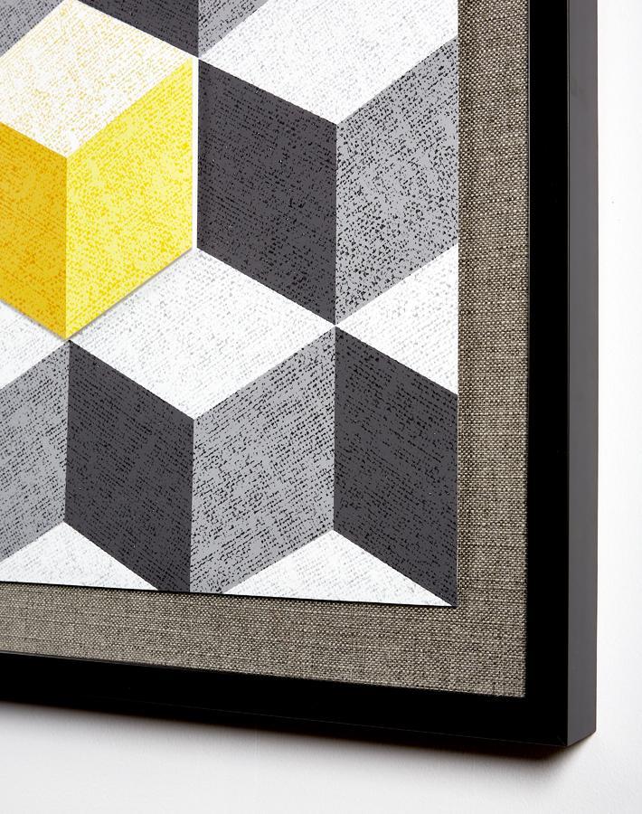 Artshoppe Iced Cubist Yellow Framed Wall Art | Art by Wallshoppe