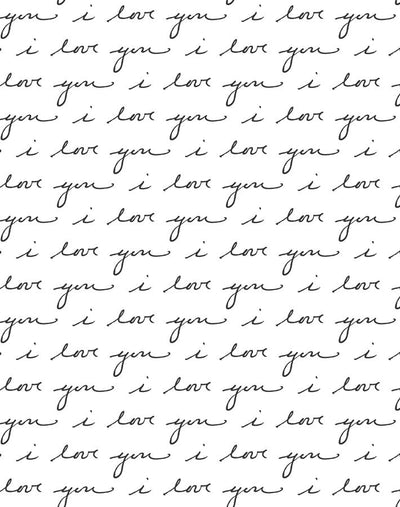 'I Love You' Wallpaper by Sugar Paper - White