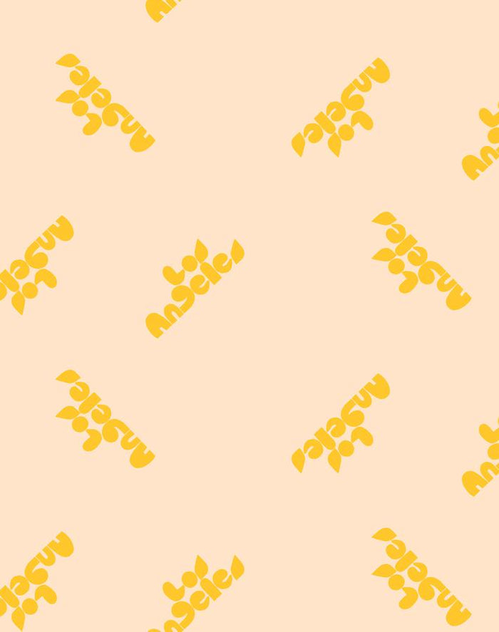 'Los Angeles' Wallpaper by Clare V. - Marigold / Peach