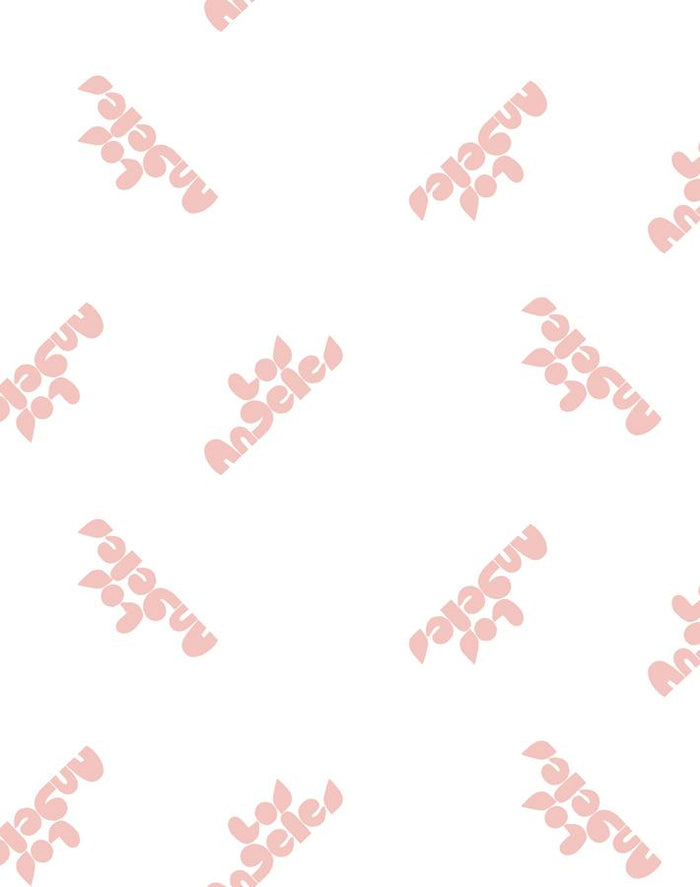 'Los Angeles' Wallpaper by Clare V. - Pink / White