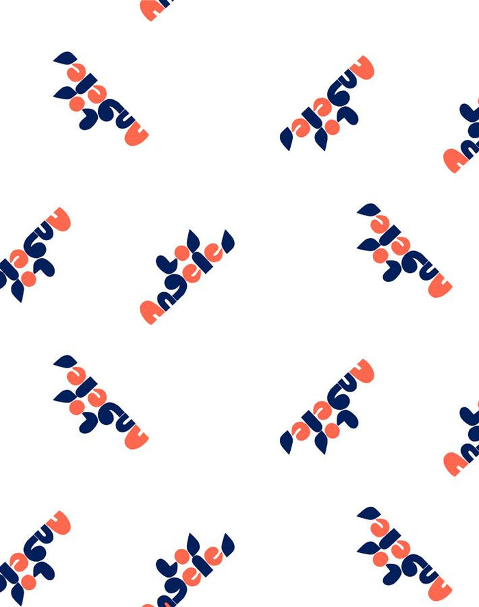 'Los Angeles' Wallpaper by Clare V. - Retro Red / Navy / White