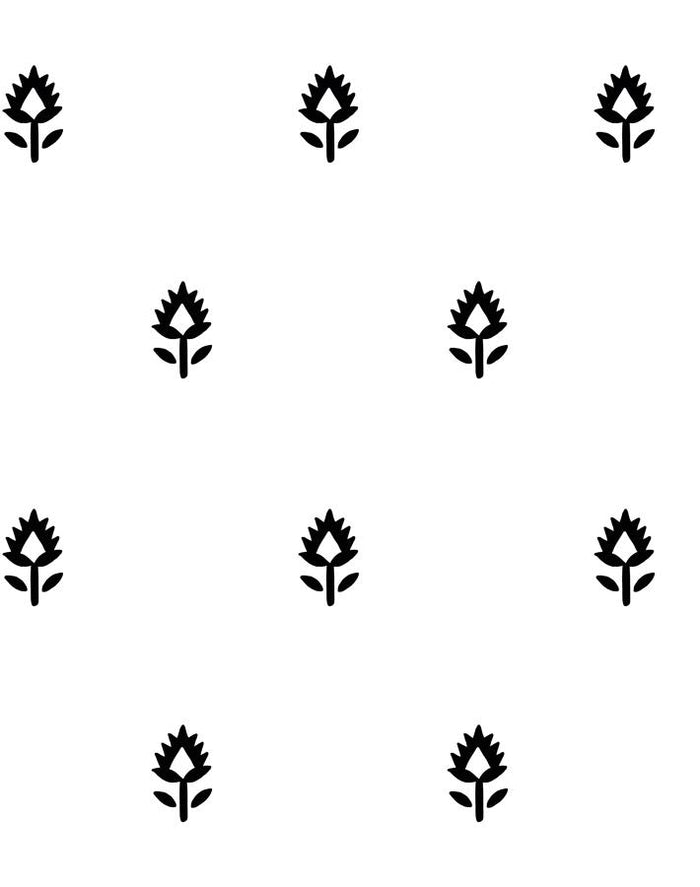 'Block Print' Wallpaper by Sugar Paper - Black On White