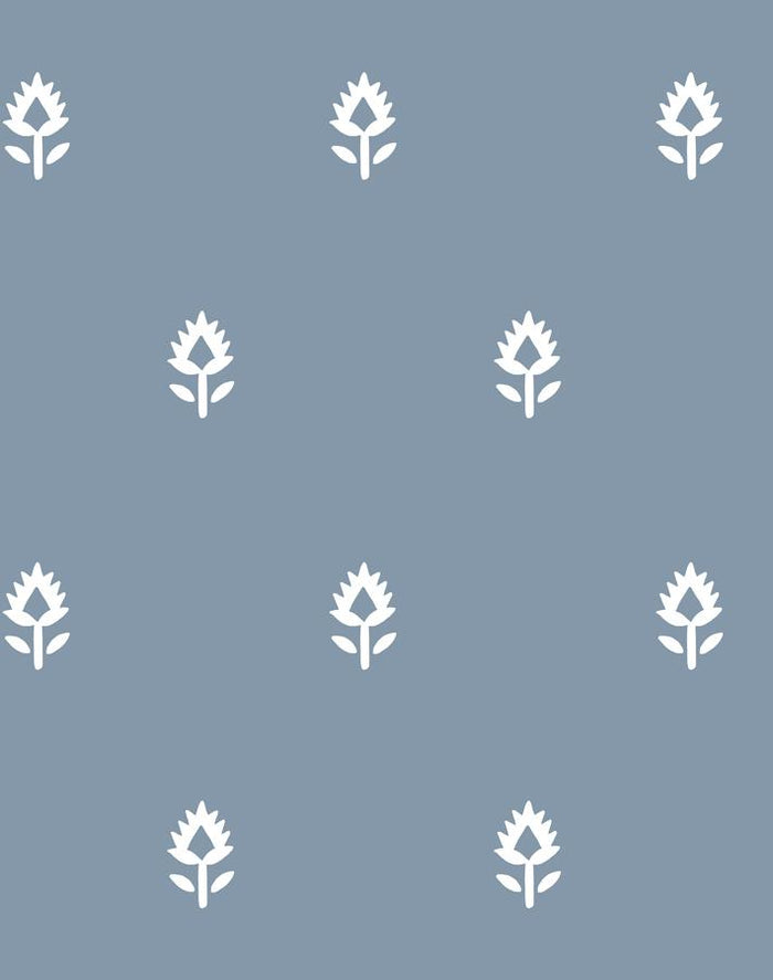 'Block Print' Wallpaper by Sugar Paper - French Blue