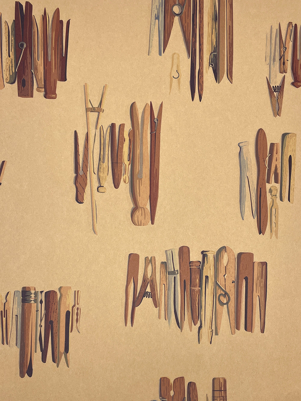 laundry line kraft wallpaper by sarah jessica parker natural