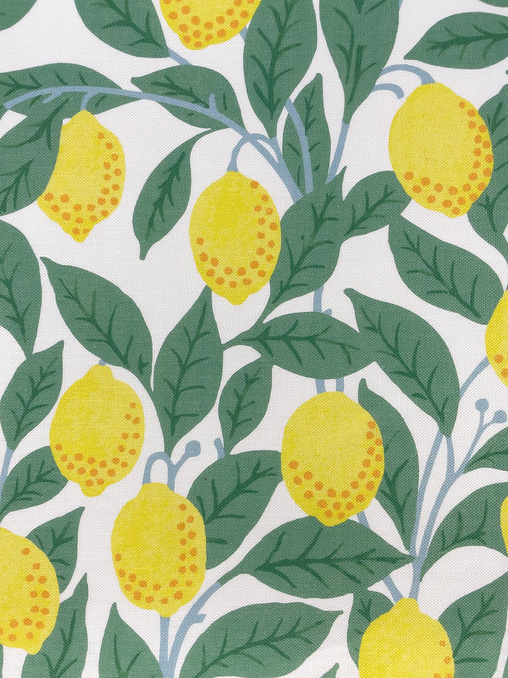 fabric by the yard lemons natural on organic twill