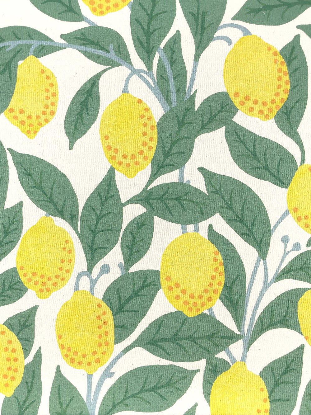fabric by the yard lemons natural on linen