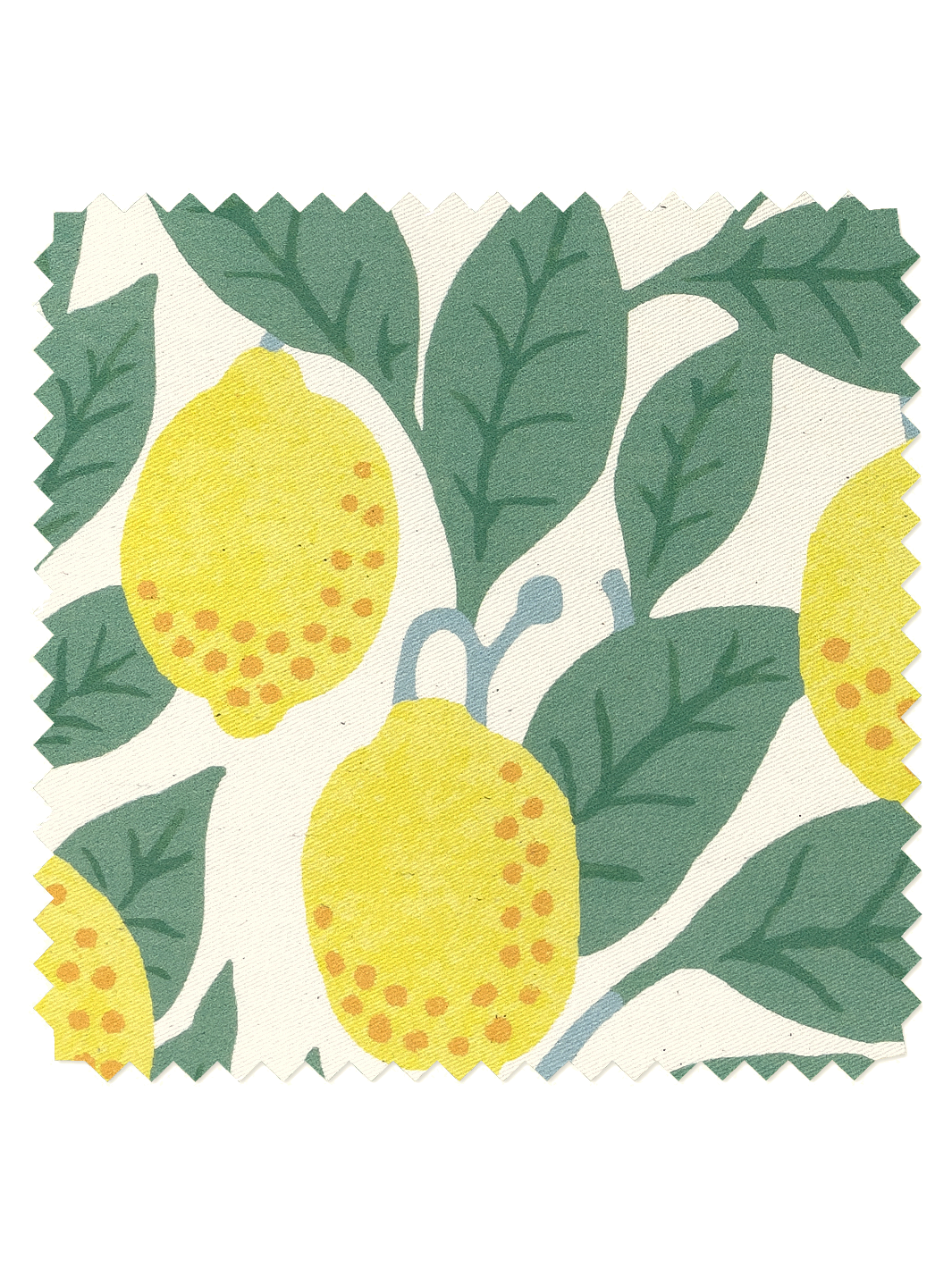 fabric by the yard lemons natural on organic twill