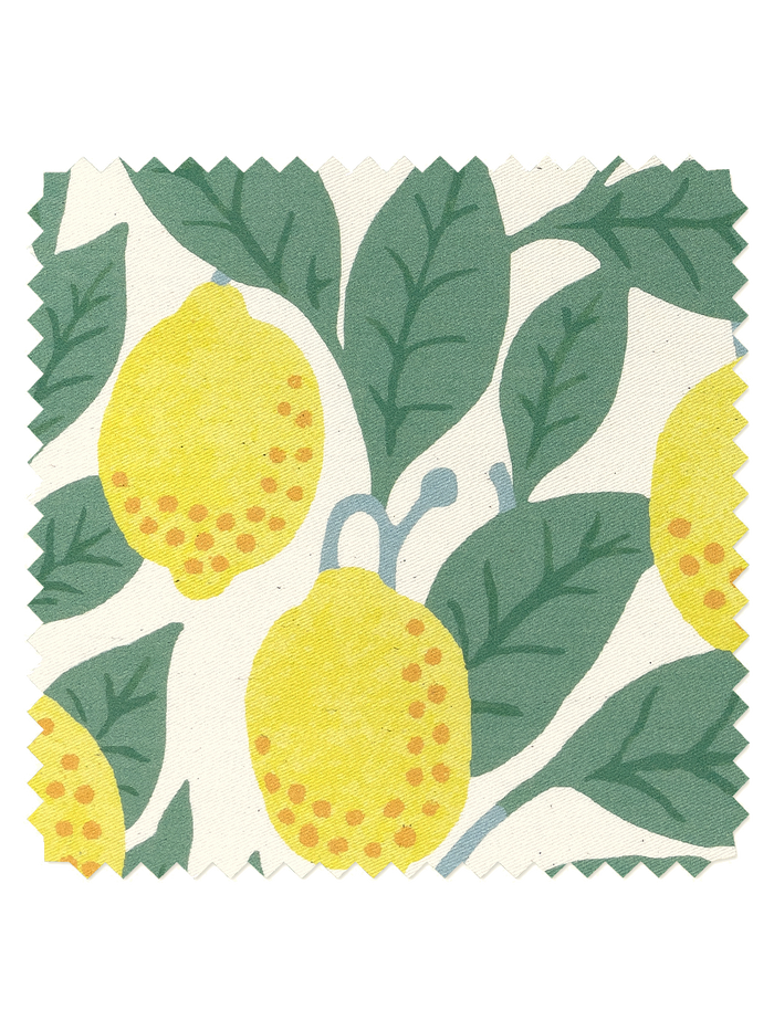 'Lemons' Organic Twill Fabric by Nathan Turner - Natural