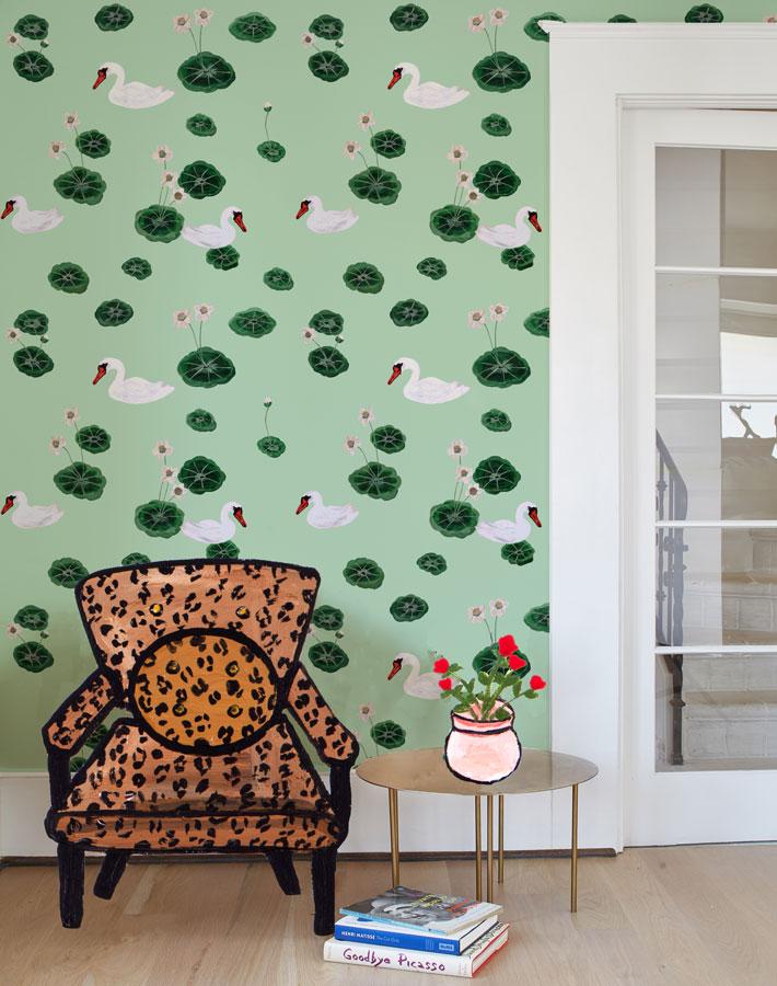 lily-pad-lake-aventurine-wallpaper-by-carly-beck