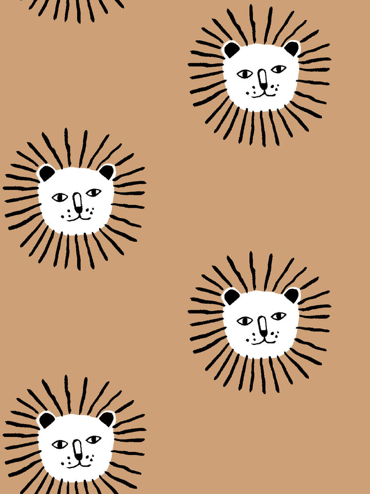 lions-head-wallpaper-by-tea-collection-brown