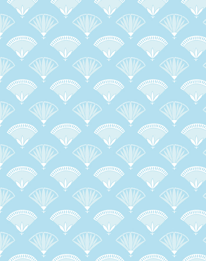 'Lotus Papyrus' Wallpaper by Tea Collection - Baby Blue