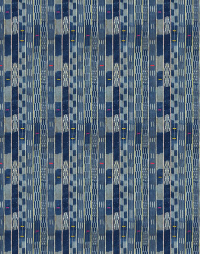 'Small Madison Stripe' Wallpaper by Chris Benz - Indigo