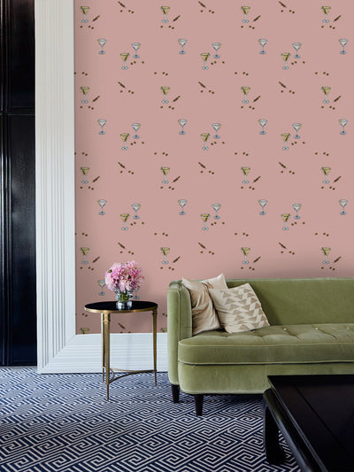 'Martini' Wallpaper by CAB x Carlyle - Pink