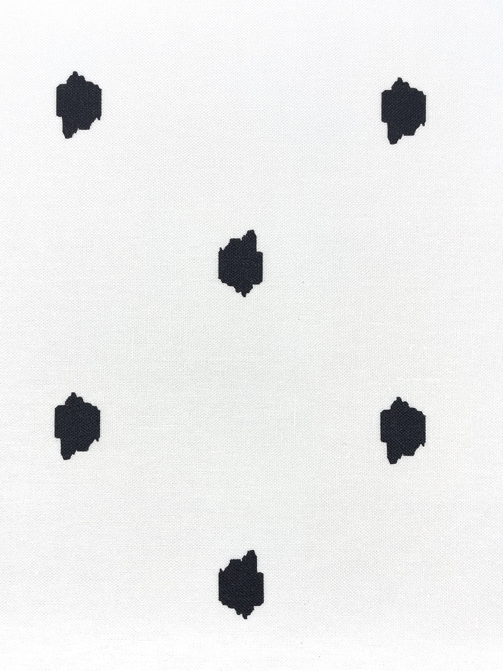 fabric by the yard medina dot black on linen
