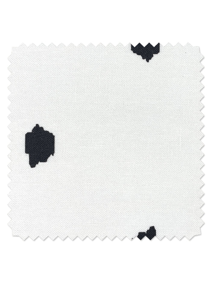 Tissu au mètre – Medina Dot – Noir sur lin