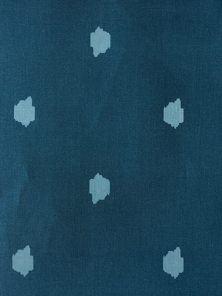 fabric by the yard medina dot cadet blue on linen
