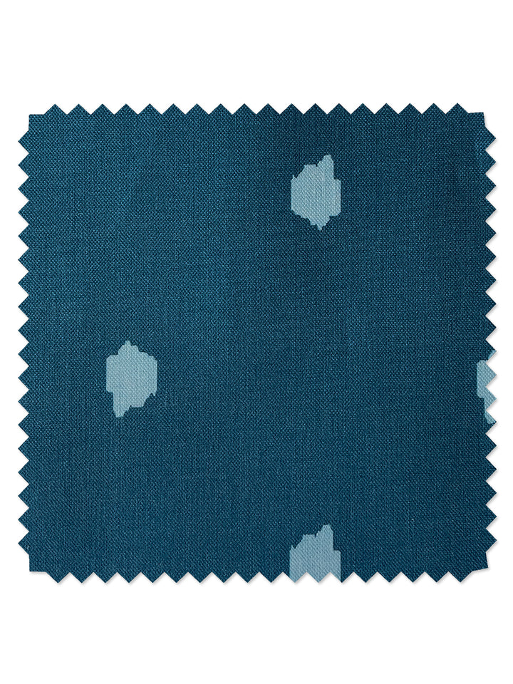 fabric by the yard medina dot cadet blue on linen