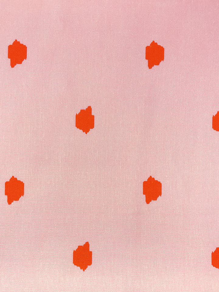 fabric by the yard medina dot shell on linen