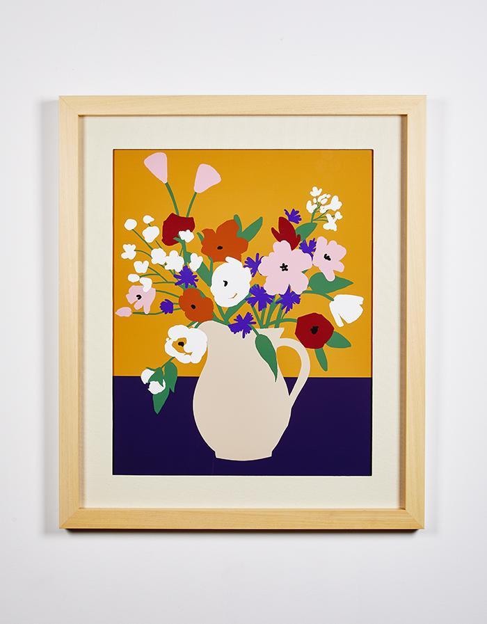 Artshoppe Midcentury Flower Vase Framed Wall Art | Art by Wallshoppe