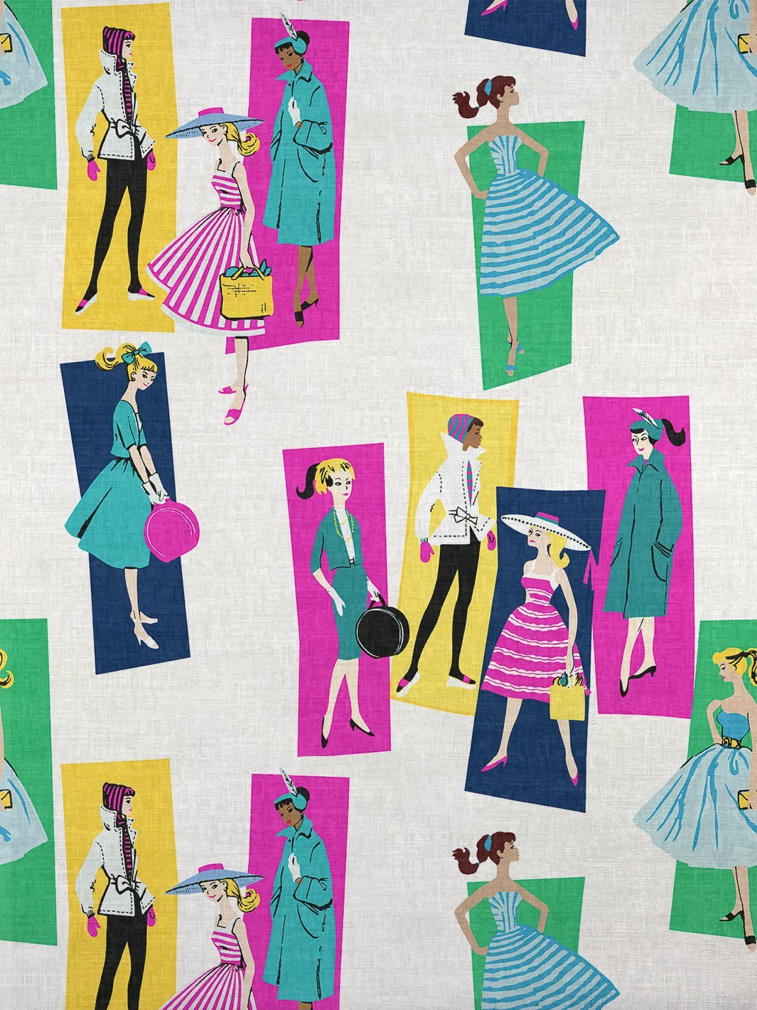 fabric by the yard mod shapes emerald berry