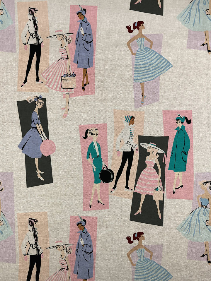 fabric by the yard mod shapes lavender peach