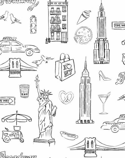 'NYC' Wallpaper by Nathan Turner - White