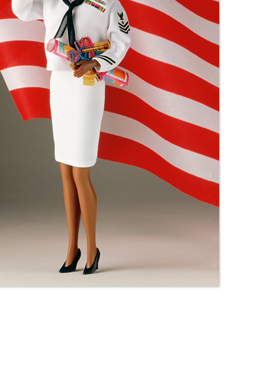 navy barbie on acrylic