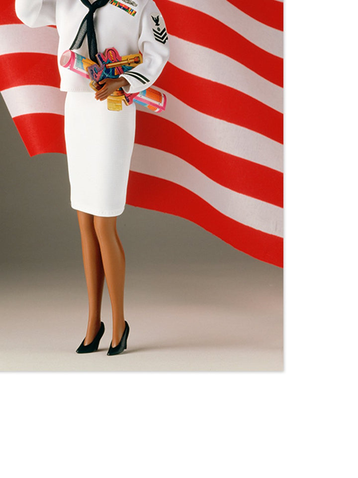 navy barbie on acrylic