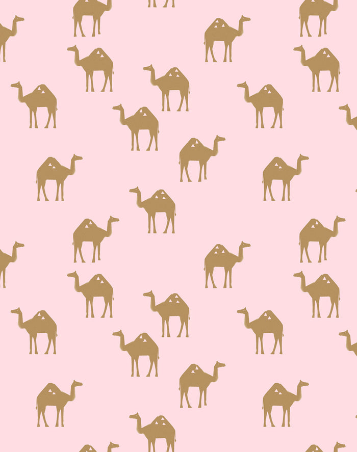 'Oasis Camels' Wallpaper by Tea Collection - Ballet Slipper
