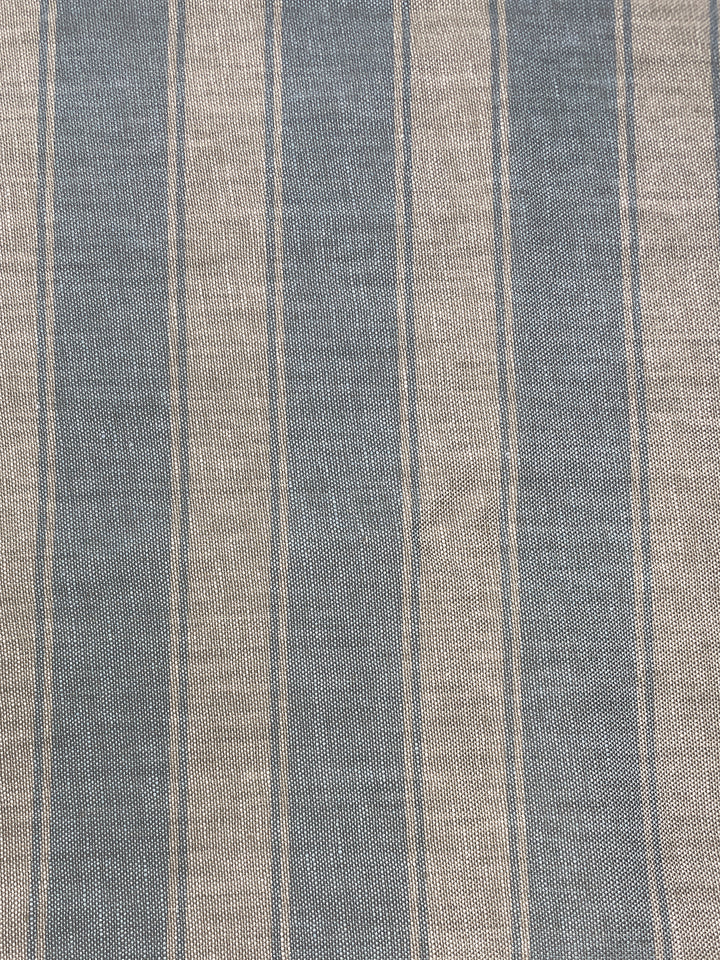 fabric by the yard ojai stripe baby blue on flax linen