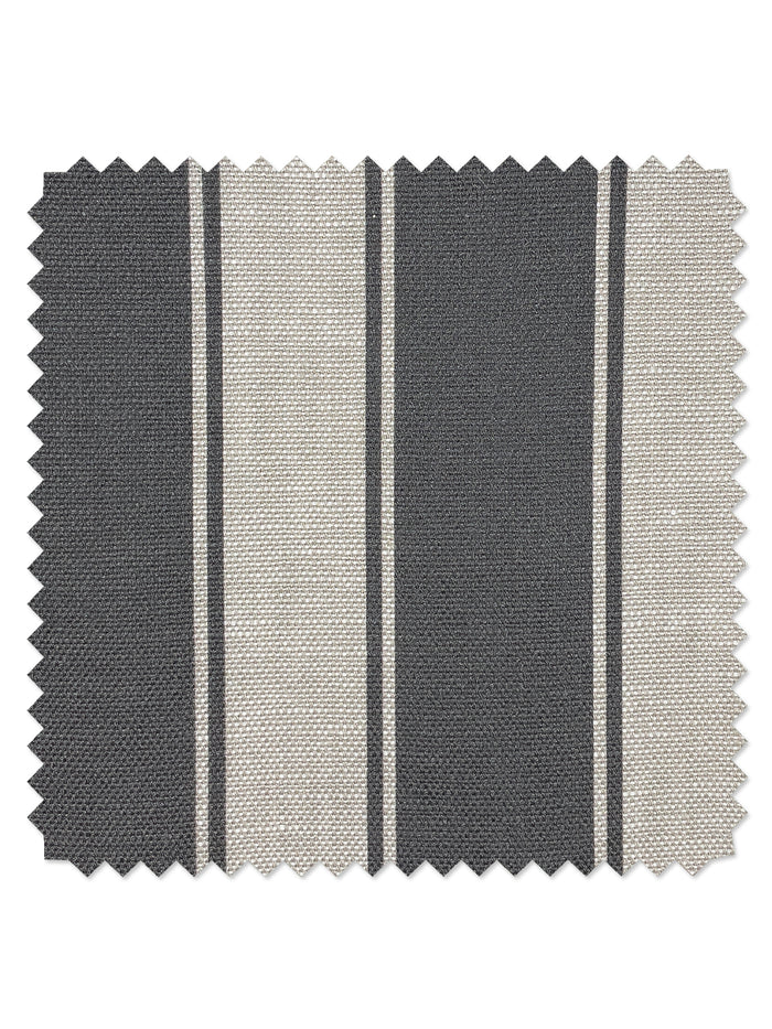 'Ojai Stripe' Flax Linen Fabric by Wallshoppe - Black