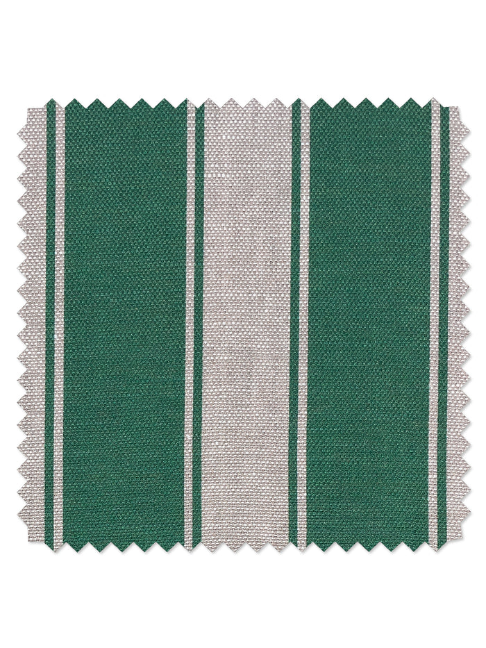 'Ojai Stripe' Flax Linen Fabric by Wallshoppe - Green