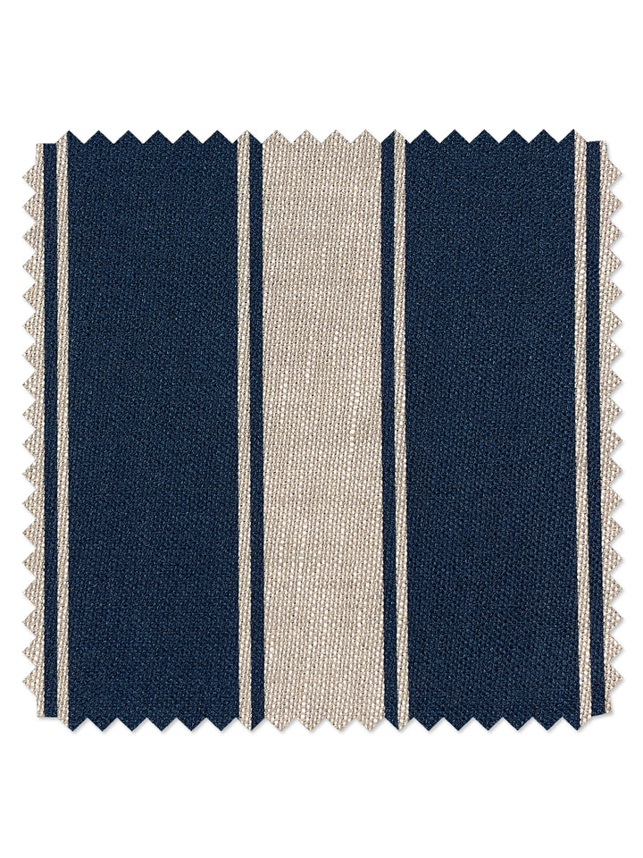 fabric by the yard ojai stripe navy on flax linen
