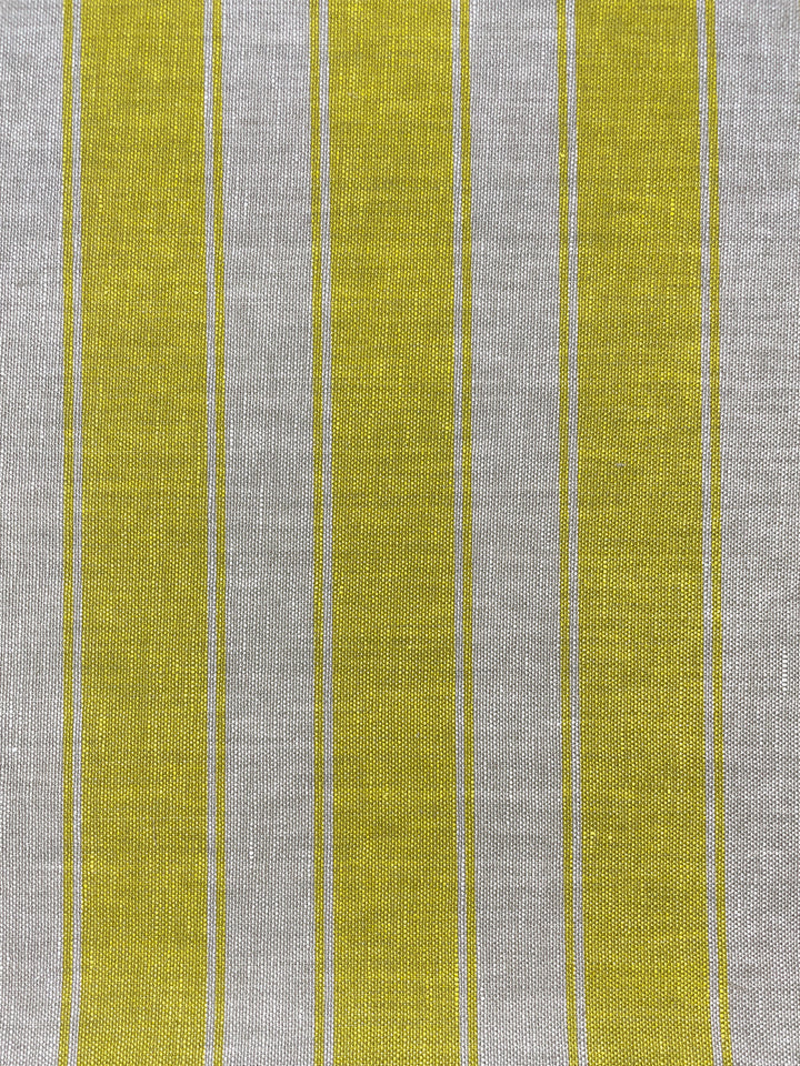 fabric by the yard ojai stripe yellow on flax linen