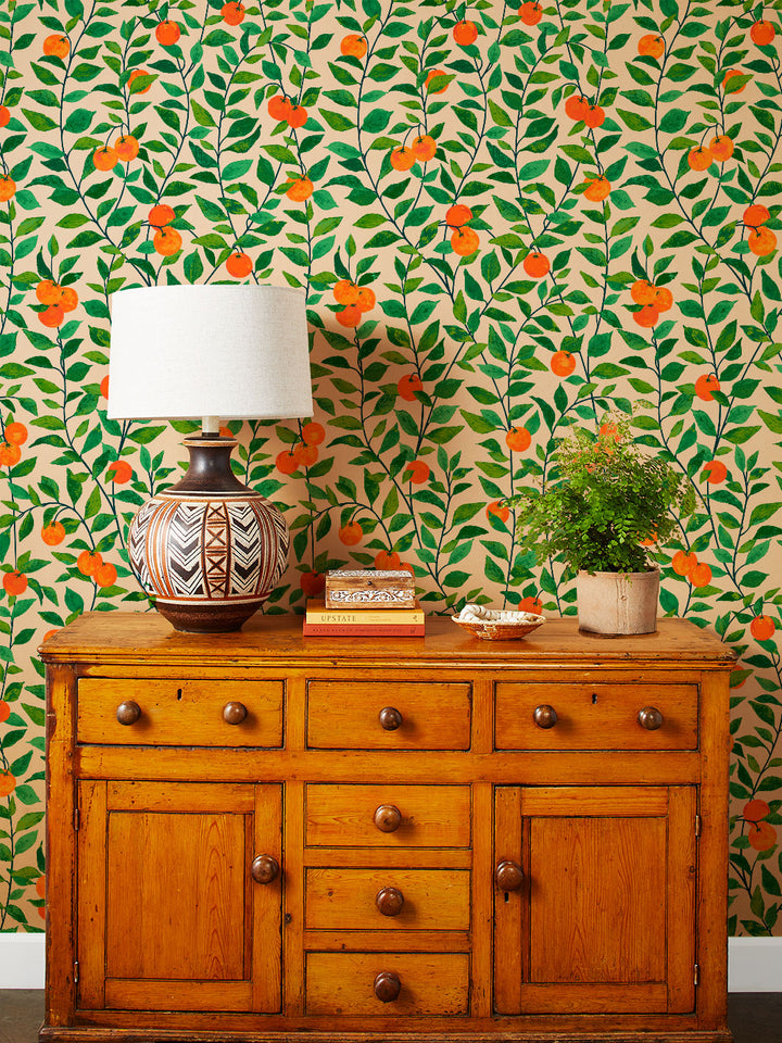 orange crush kraft wallpaper by nathan turner natural