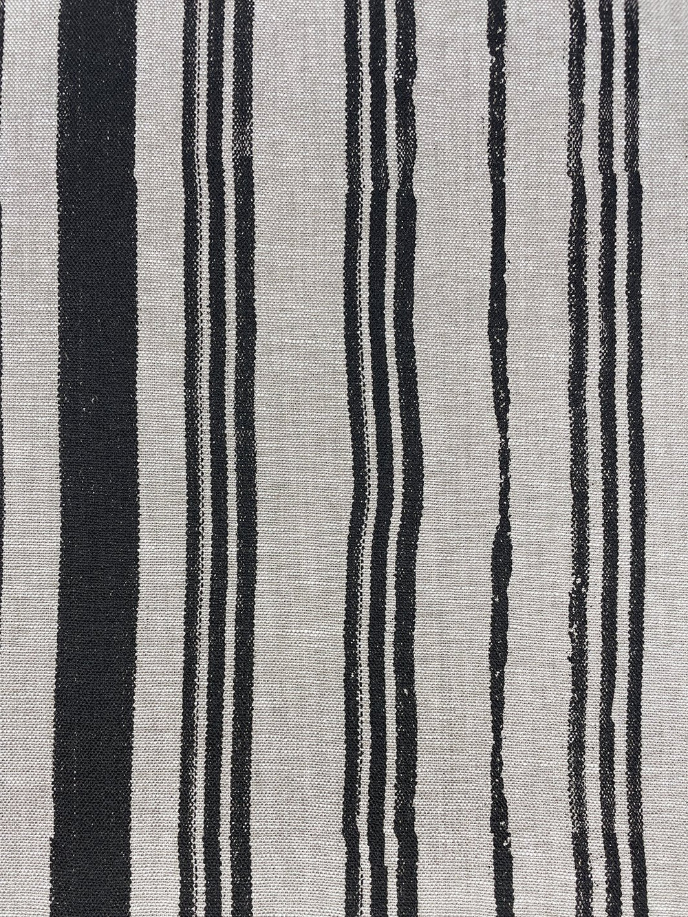 fabric by the yard painted stripes black on raw canvas