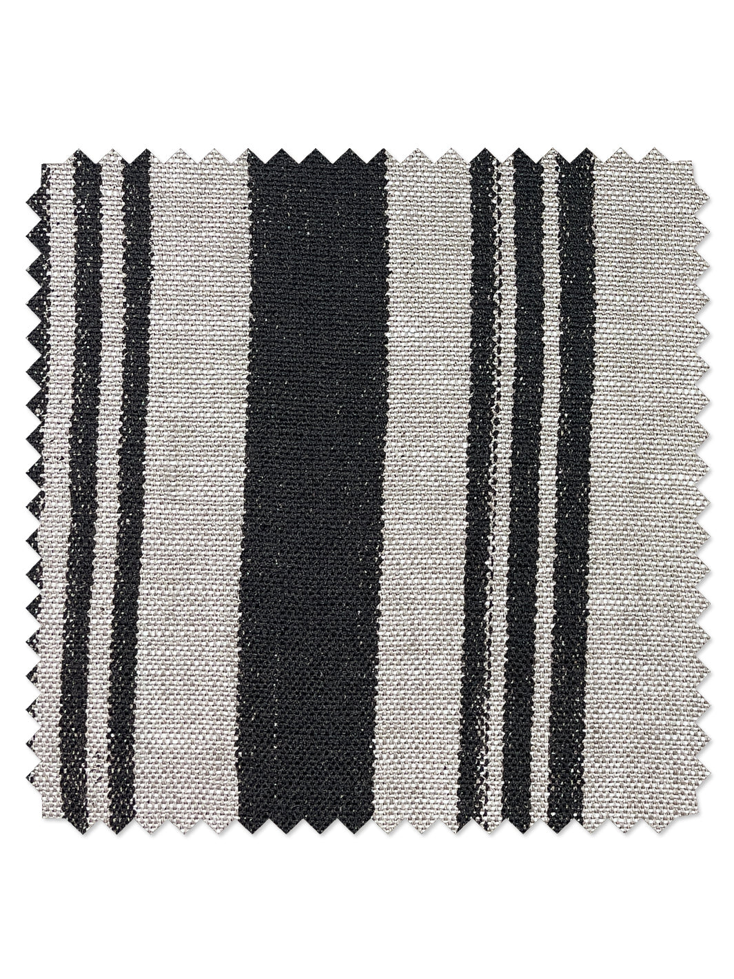 fabric by the yard painted stripes black on flax linen