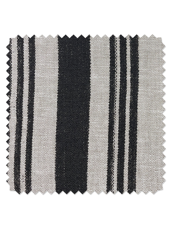fabric by the yard painted stripes black on flax linen
