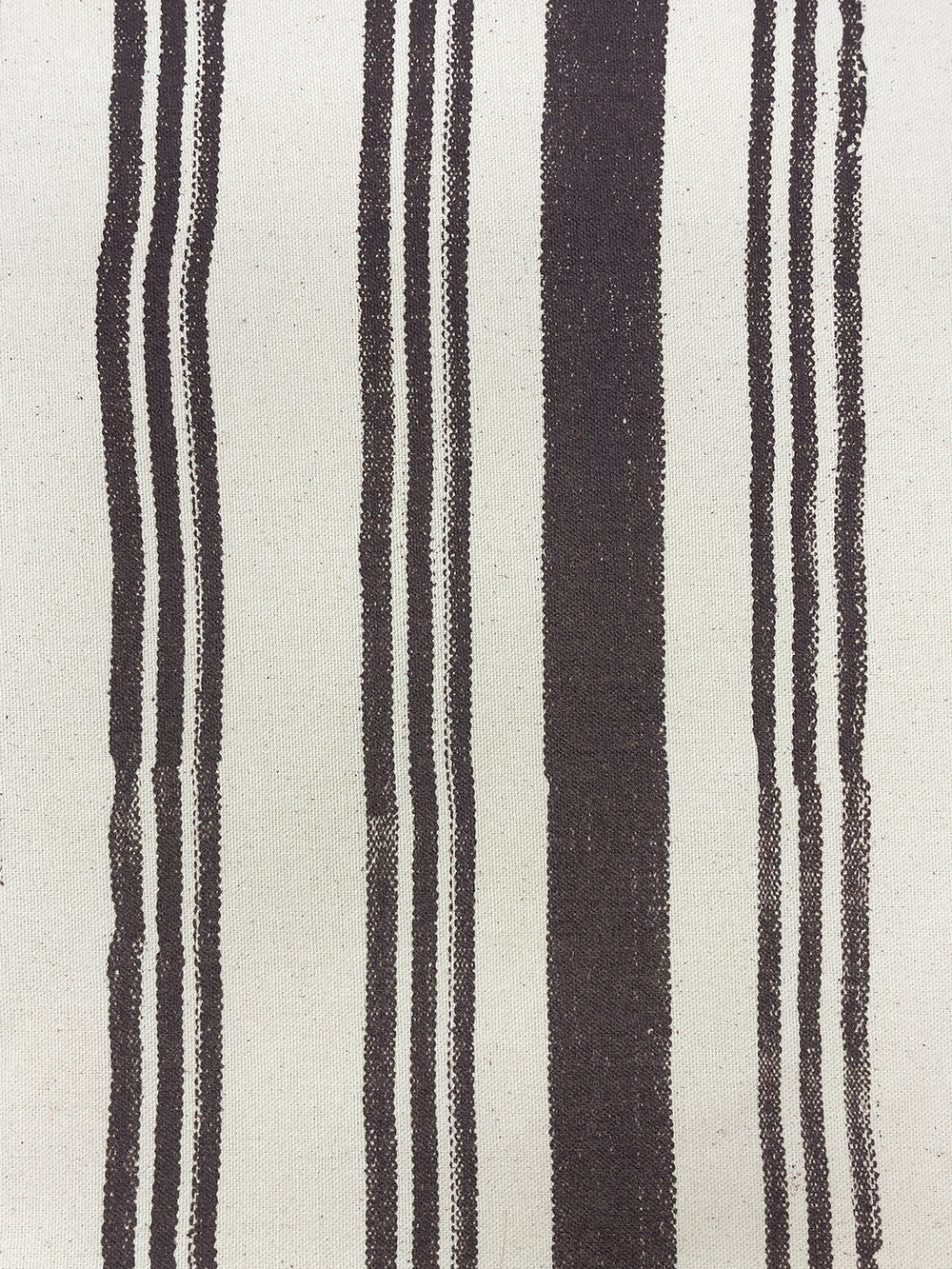 fabric by the yard painted stripes chocolate on raw canvas