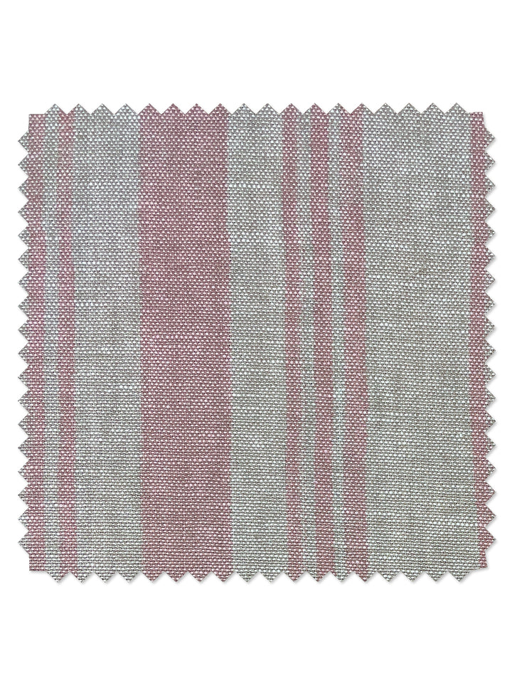 fabric by the yard painted stripes pink on flax linen