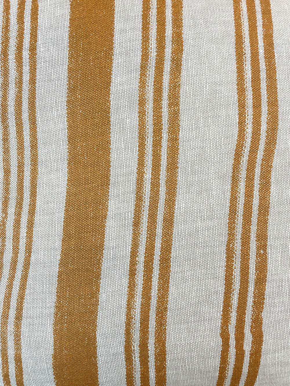 painted stripes throw pillow terracotta on flax linen