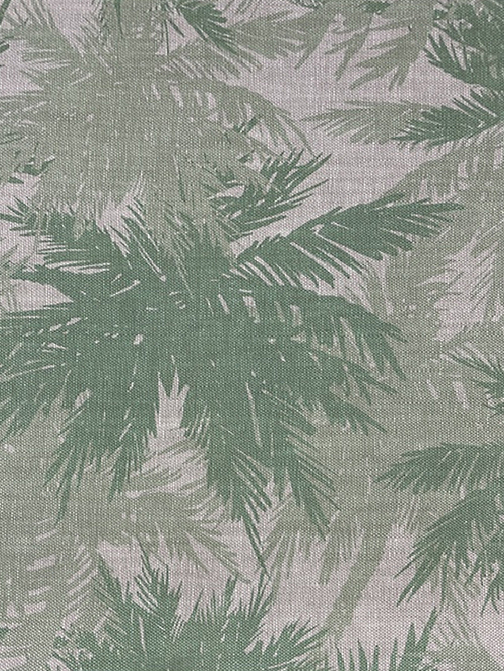 fabric by the yard palm shuffle green on flax linen