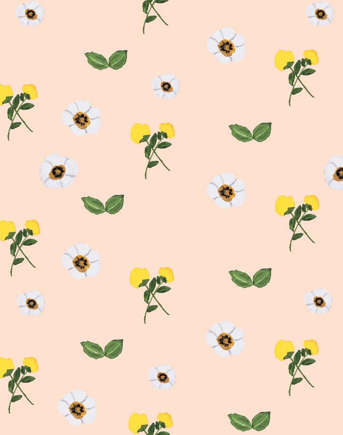 Papier peint 'Parfumee Garden' par Carly Beck - Pêche