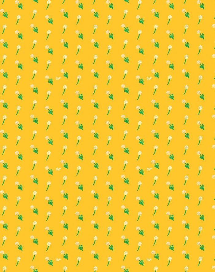 'Petite Fleur' Wallpaper by Clare V. - Marigold
