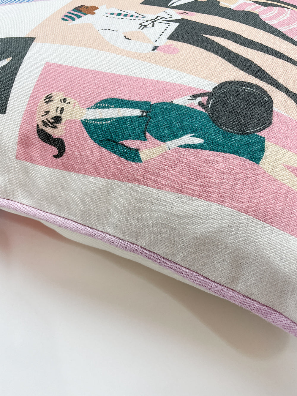 fabric by the yard mod shapes lavender peach