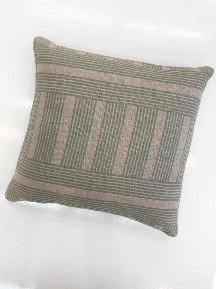 roman holiday grid throw pillow by barbie spring green