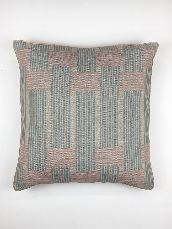 roman holiday woven throw pillow by barbie baby blue and pink