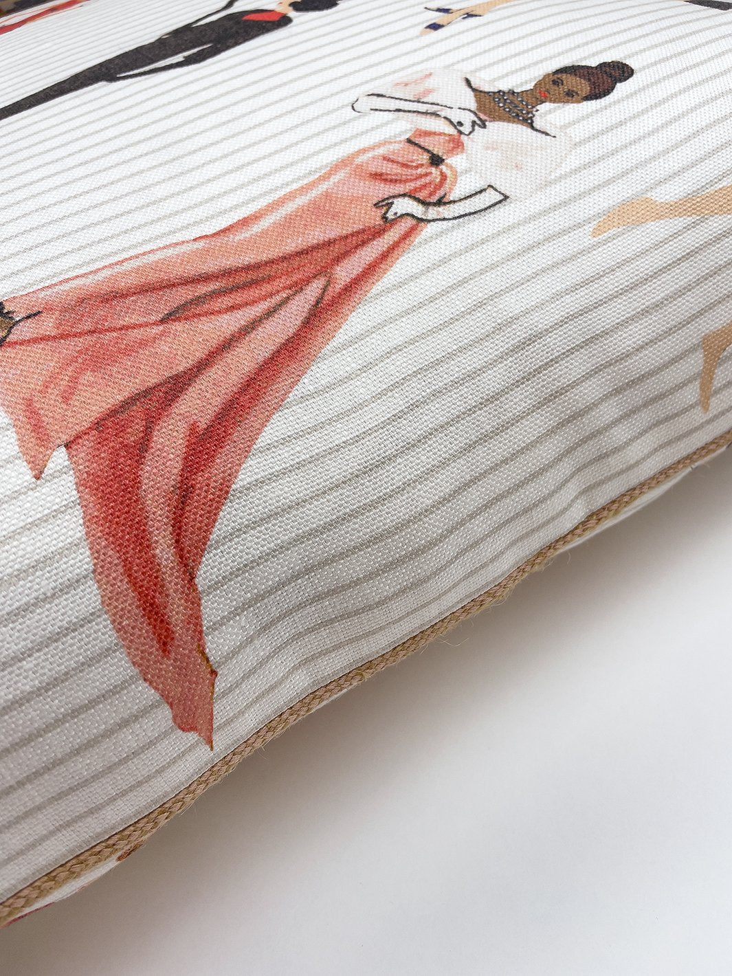 vintage pinstripe throw pillow by barbie sand